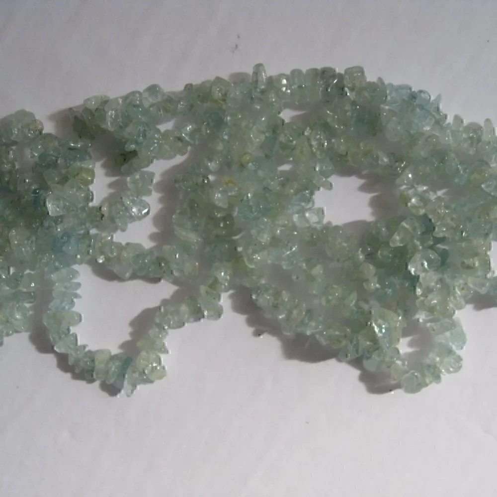 Vtg Amethyst & Aquamarine Chip Nugget Necklace Strand String Gemstone 35